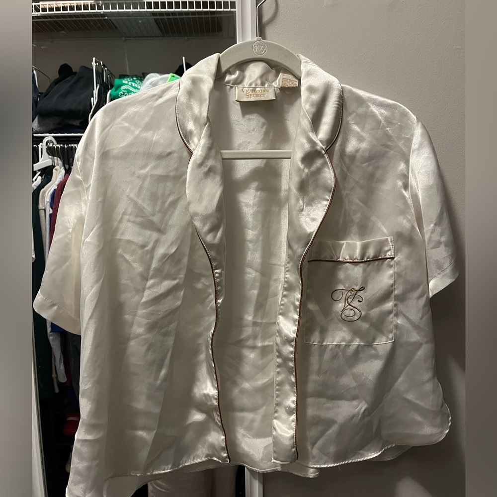 Victoria’s Secret gold label vintage satin pajama shirt